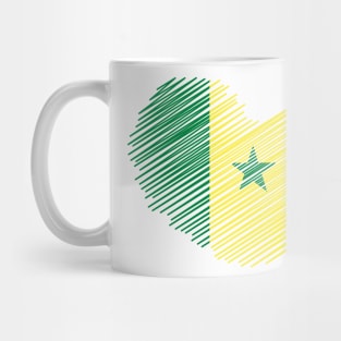 Senegal Heart Design Flag Mug